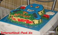 Blue Dinosaur Birthday Cake